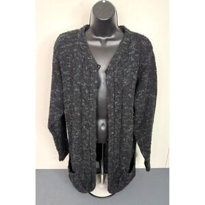 Allison Craig Women's Wool Blend Button Front Cardigan Gray Size Small Cozycore